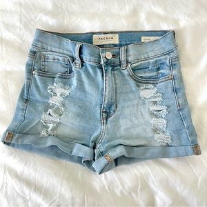 PacSun Blue Denim Shortie Shorts